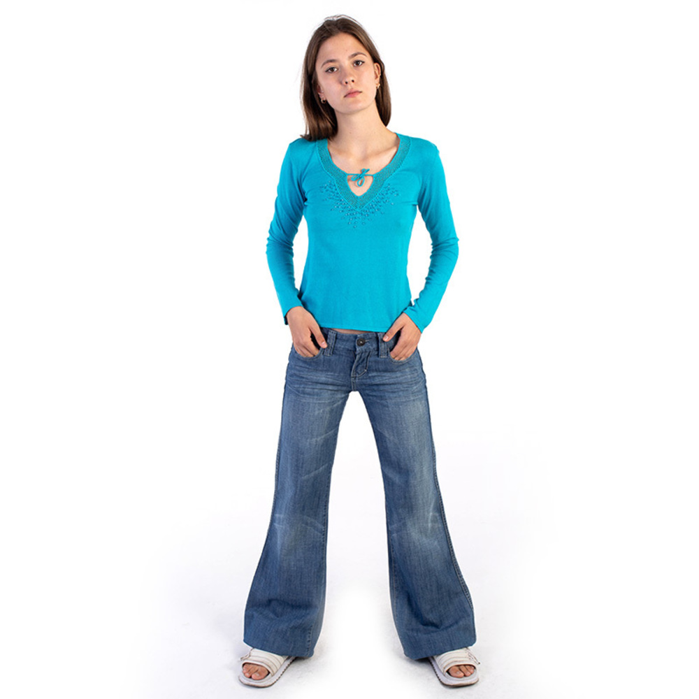575 DENIM MEDIUM RISE WIDE LEG JEANS | WOMENS SIZE 25